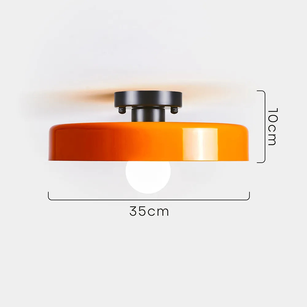 Plafonnier LED Semi-Encastré, Cercle Design, Ø35cm, Style Mid-Century