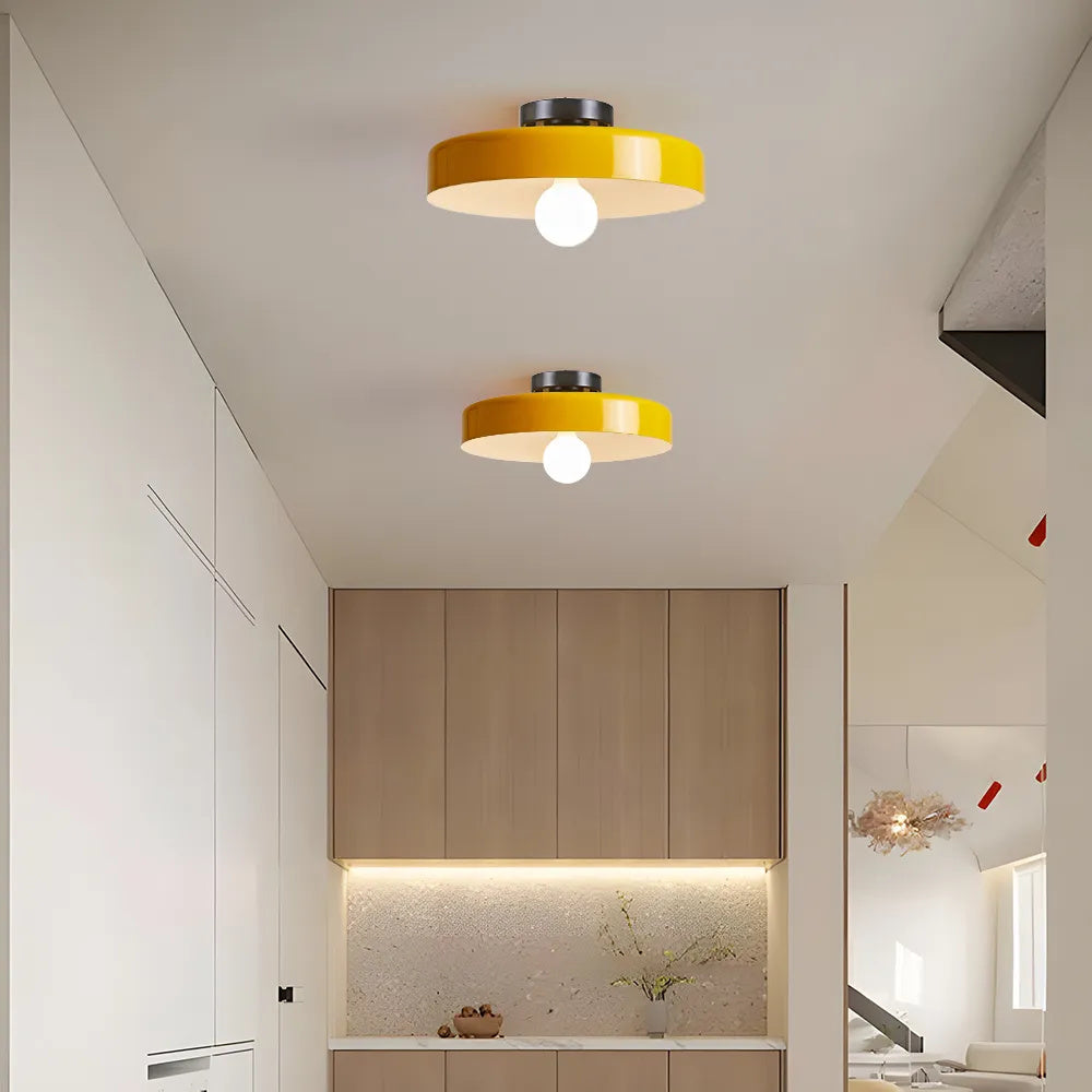 Plafonnier LED Semi-Encastré, Cercle Design, Ø35cm, Style Mid-Century
