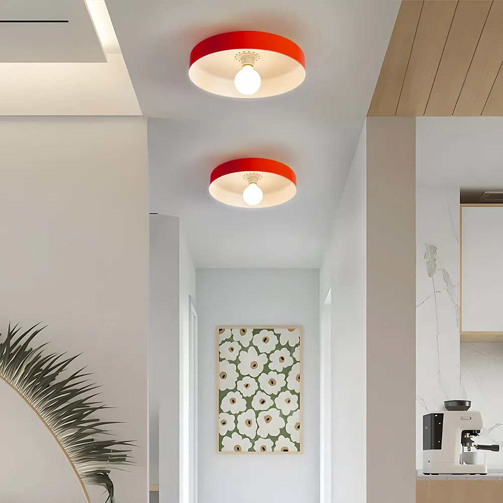 Plafonnier LED Semi-Encastré, Cercle Design, Ø35cm, Style Mid-Century