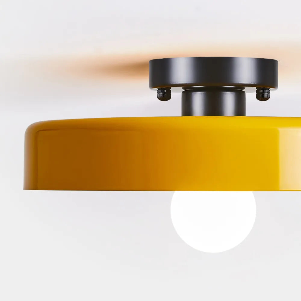 Plafonnier LED Semi-Encastré, Cercle Design, Ø35cm, Style Mid-Century