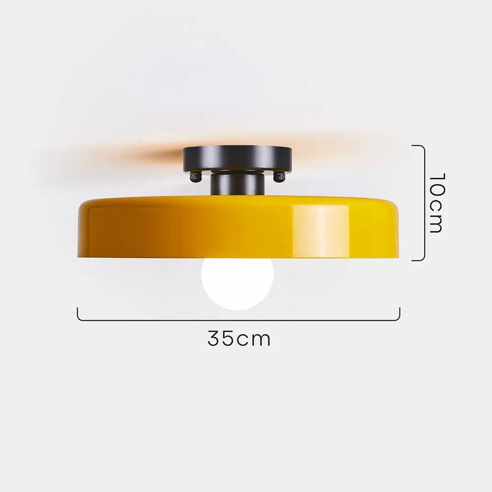 Plafonnier LED Semi-Encastré, Cercle Design, Ø35cm, Style Mid-Century