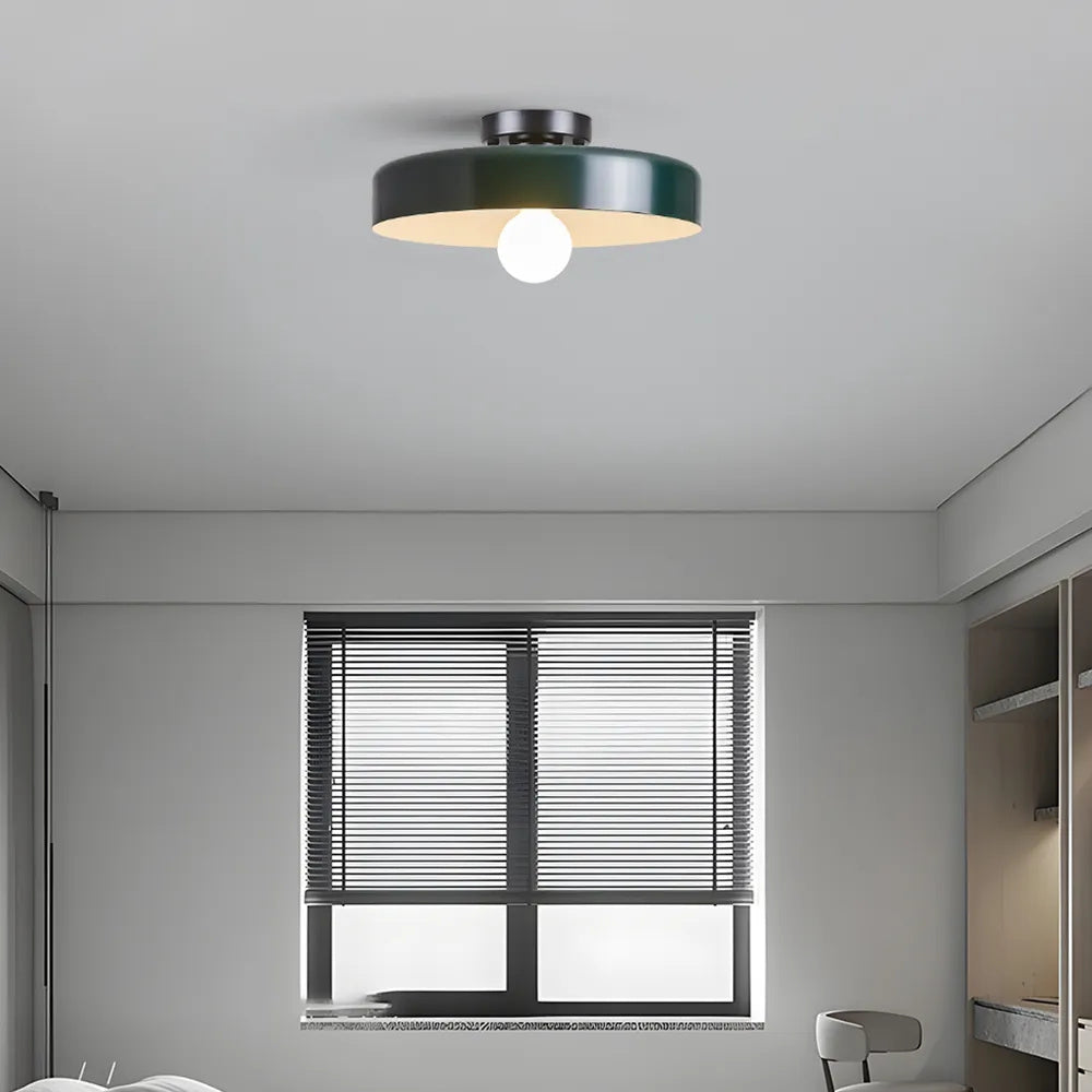 Plafonnier LED Semi-Encastré, Cercle Design, Ø35cm, Style Mid-Century