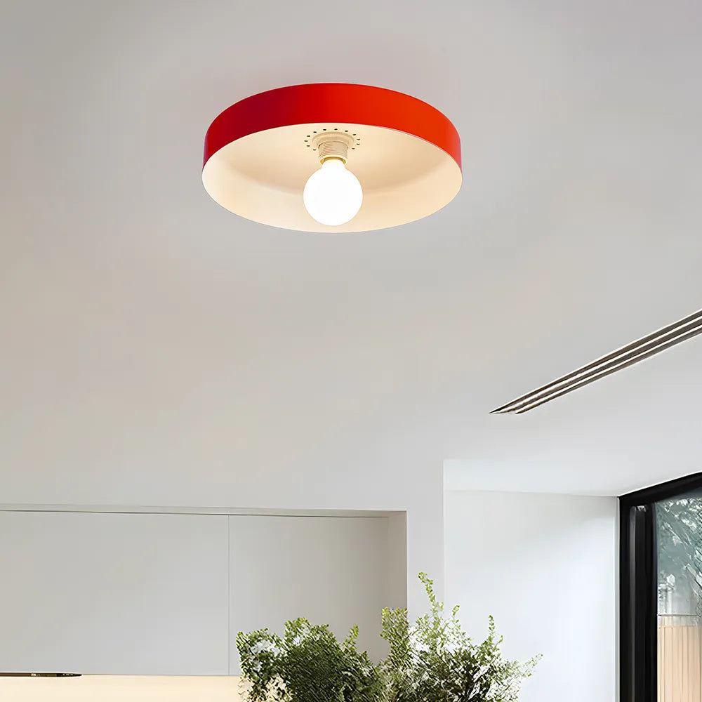 Plafonnier LED Semi-Encastré, Cercle Design, Ø35cm, Style Mid-Century