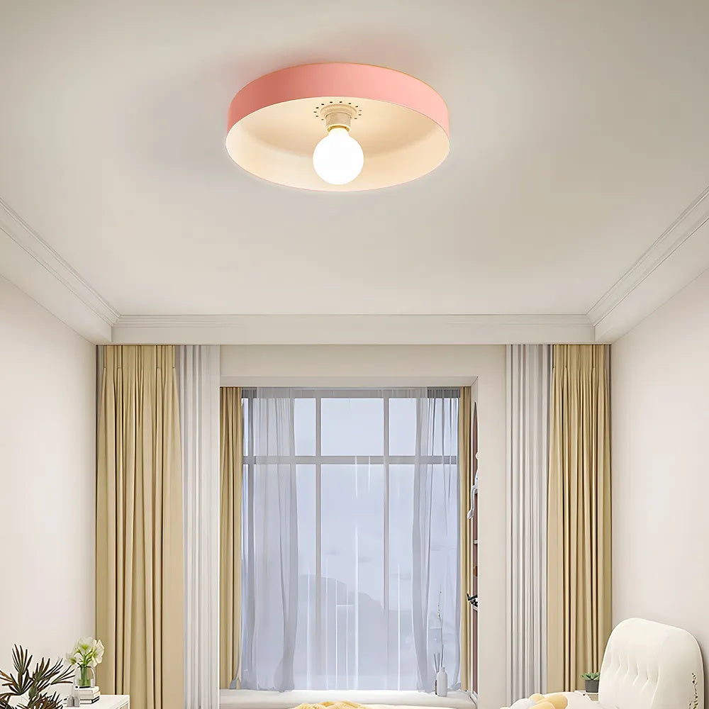 Plafonnier LED Semi-Encastré, Cercle Design, Ø35cm, Style Mid-Century