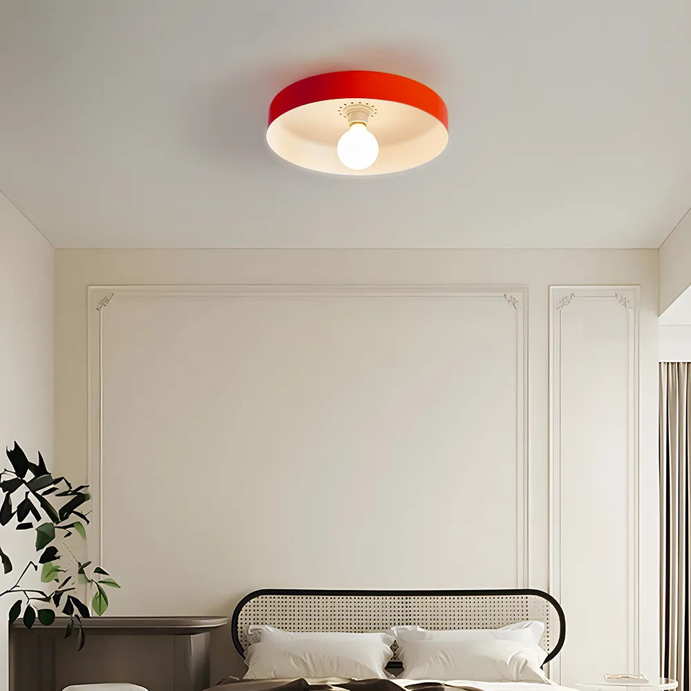 Plafonnier LED Semi-Encastré, Cercle Design, Ø35cm, Style Mid-Century