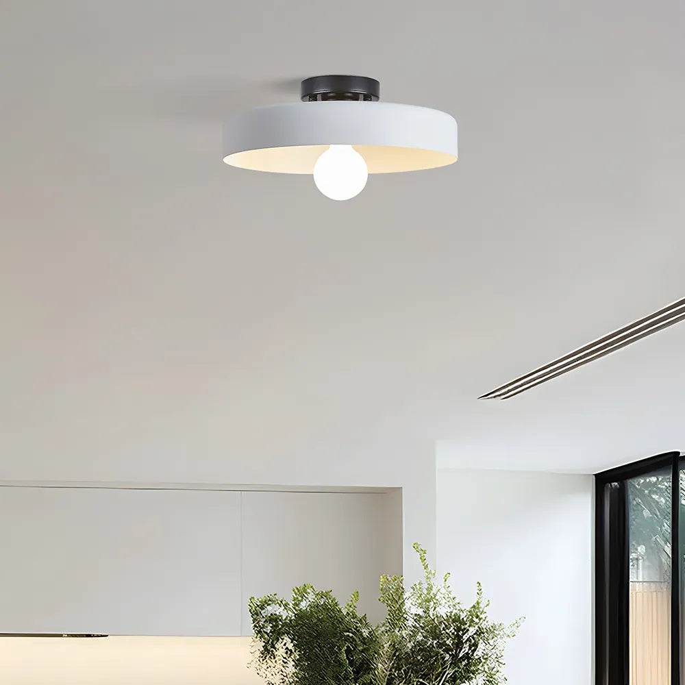 Plafonnier LED Semi-Encastré, Cercle Design, Ø35cm, Style Mid-Century