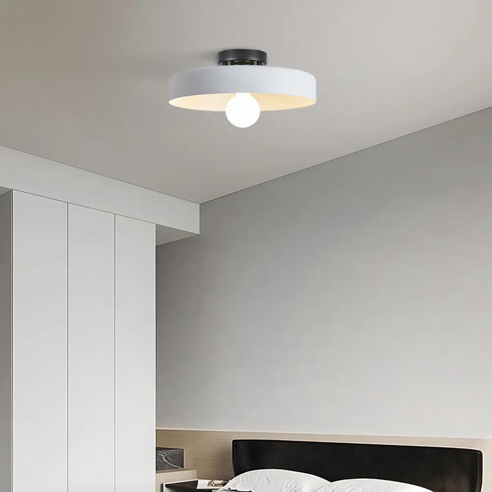 Plafonnier LED Semi-Encastré, Cercle Design, Ø35cm, Style Mid-Century