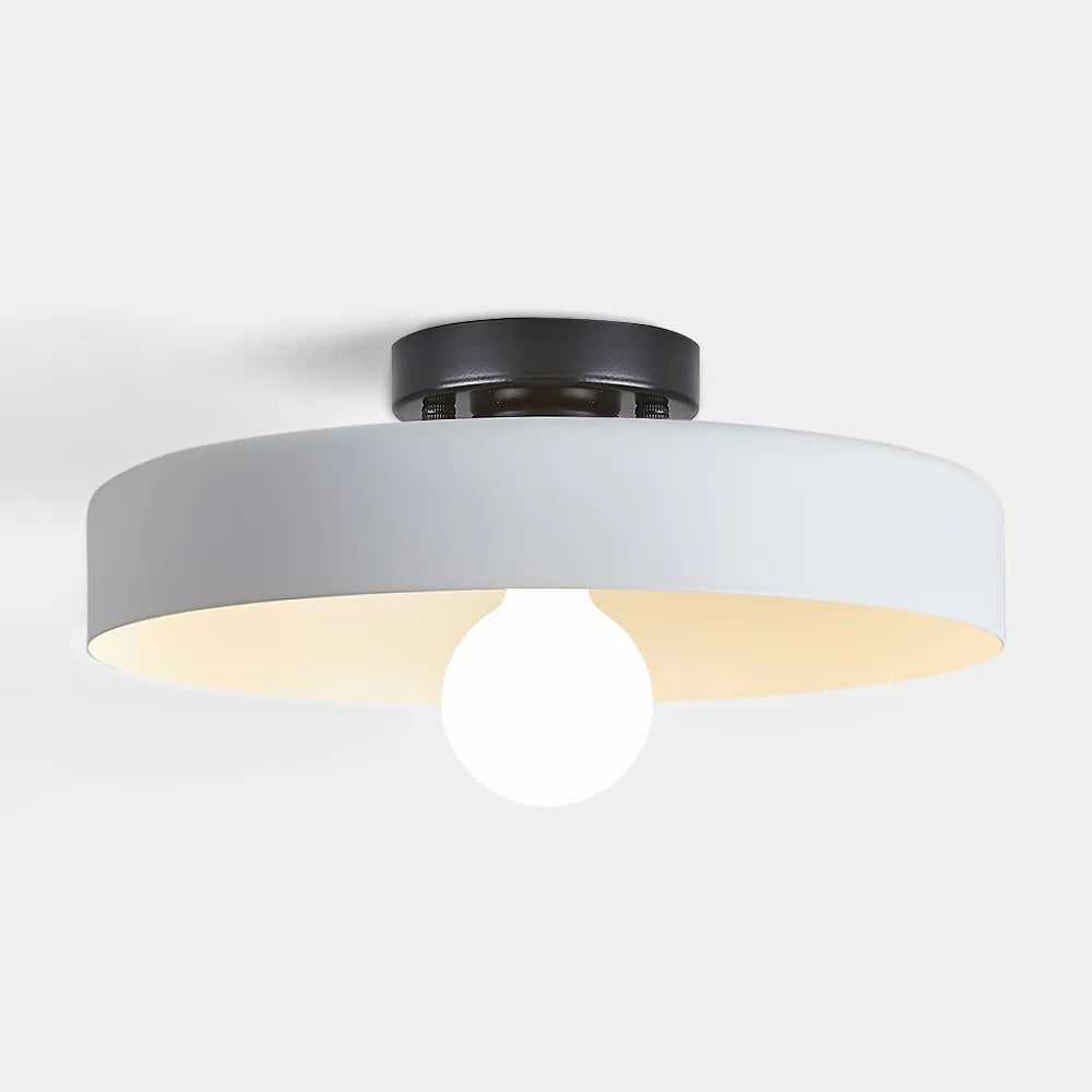 Plafonnier LED Semi-Encastré, Cercle Design, Ø35cm, Style Mid-Century