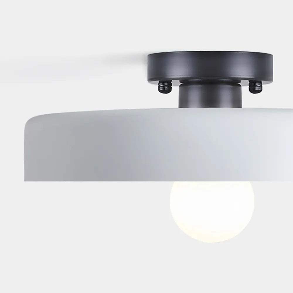 Plafonnier LED Semi-Encastré, Cercle Design, Ø35cm, Style Mid-Century