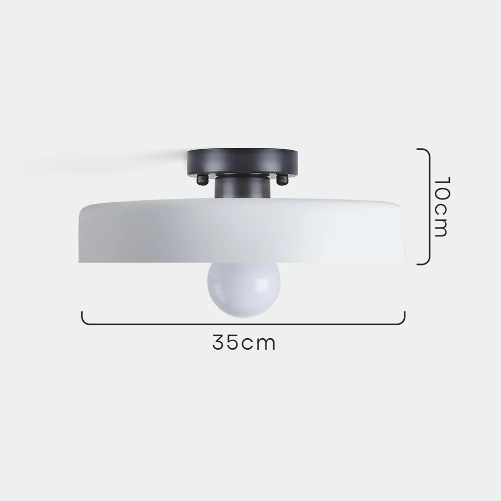 Plafonnier LED Semi-Encastré, Cercle Design, Ø35cm, Style Mid-Century