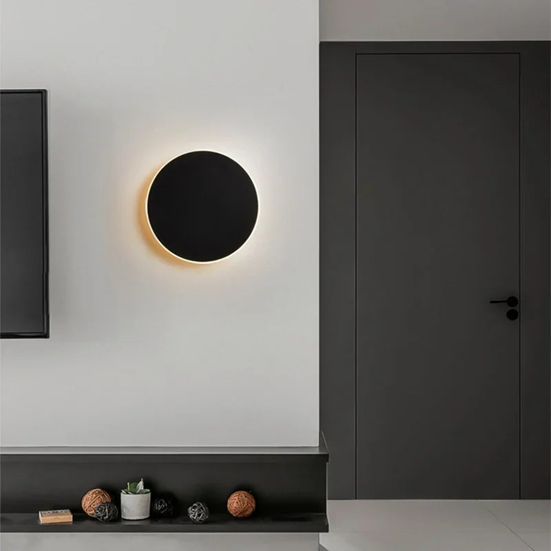 Applique LED Ronde Murale avec Capteur – Design Nordique