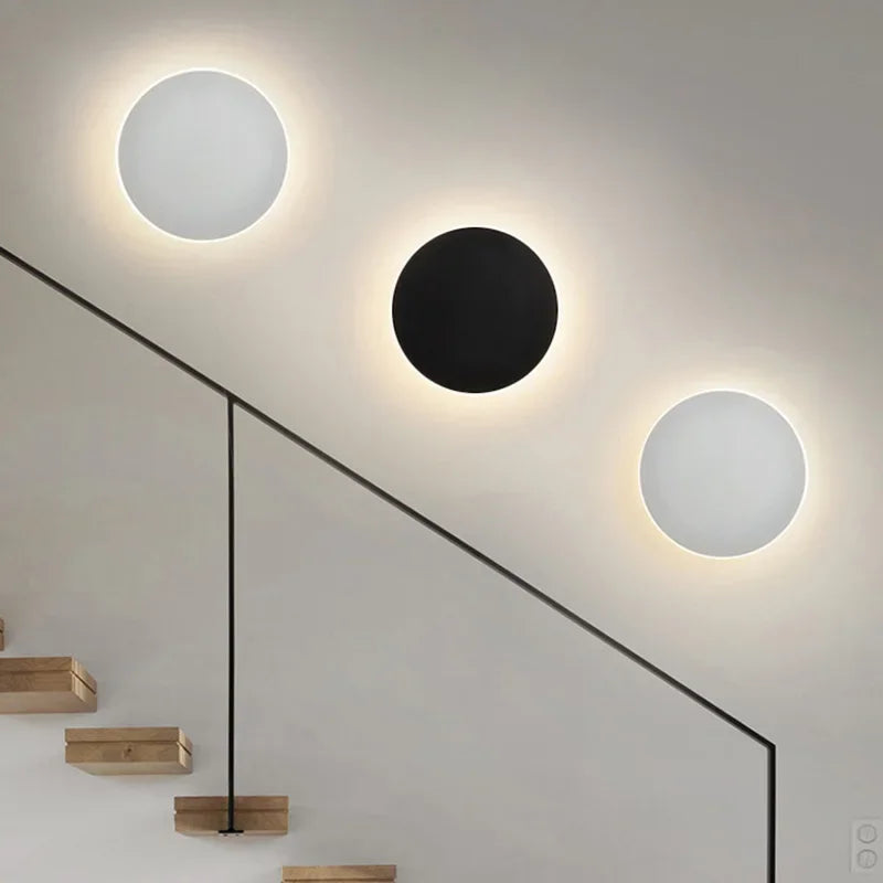 Applique LED Ronde Murale avec Capteur – Design Nordique