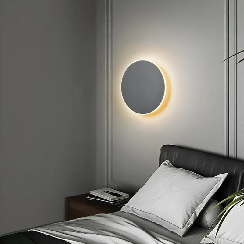 Applique LED Ronde Murale avec Capteur – Design Nordique