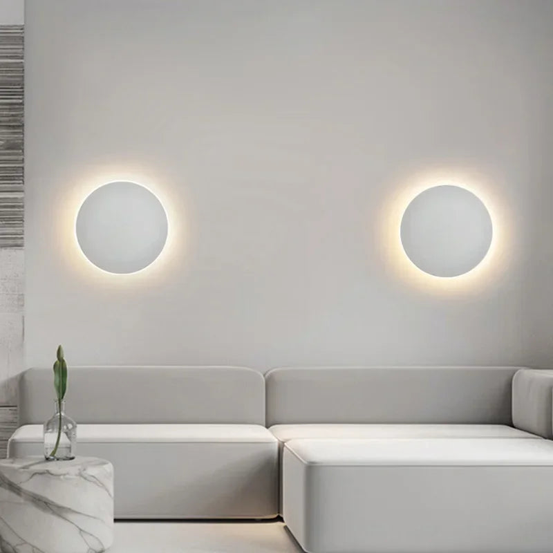 Applique LED Ronde Murale avec Capteur – Design Nordique