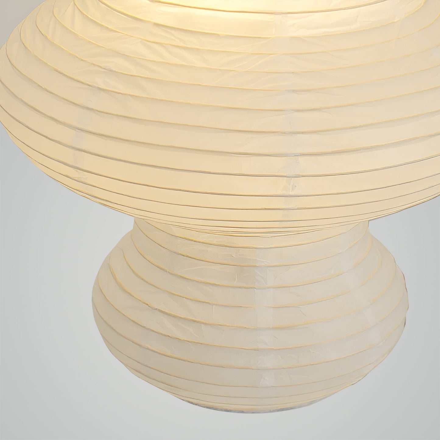 Suspension Akari Juni, Papier Sculpté Blanc, Design Ondulé