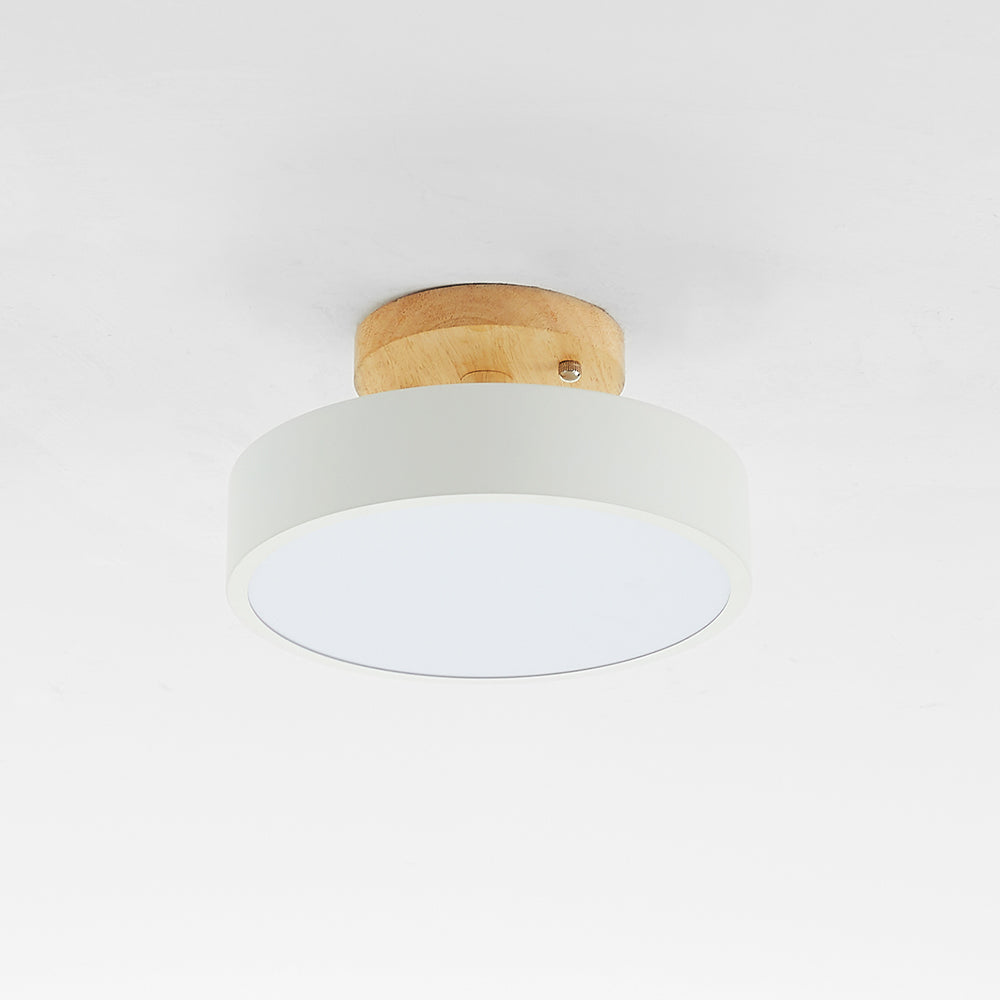 Lampe de Plafond LED Moderne en Bois