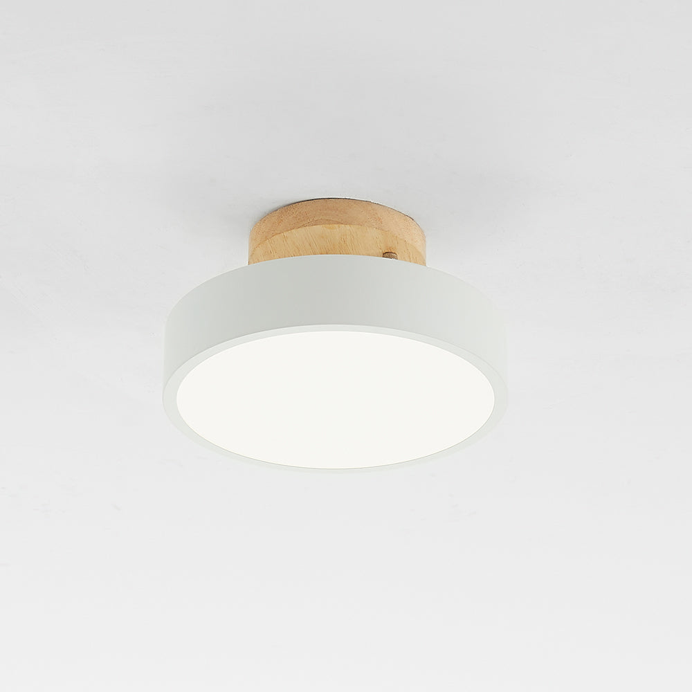 Lampe de Plafond LED Moderne en Bois