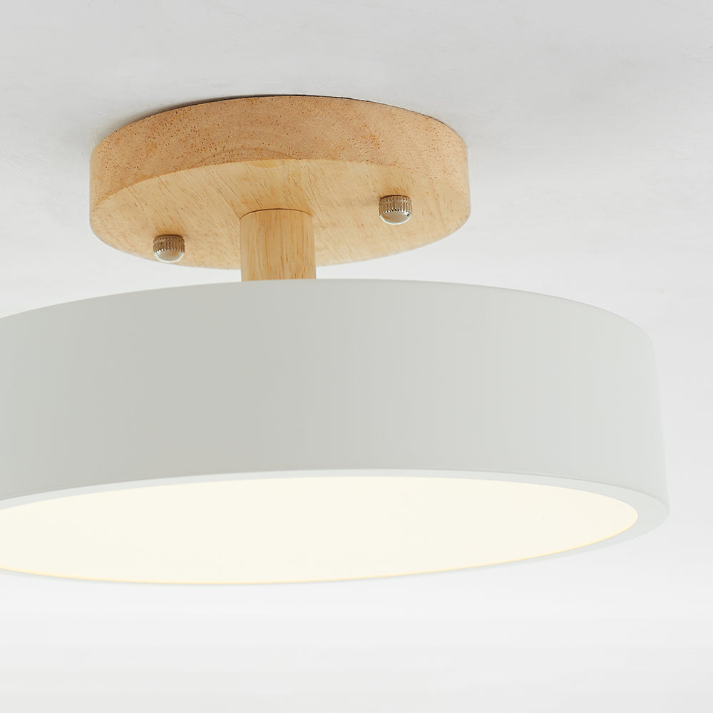 Lampe de Plafond LED Moderne en Bois