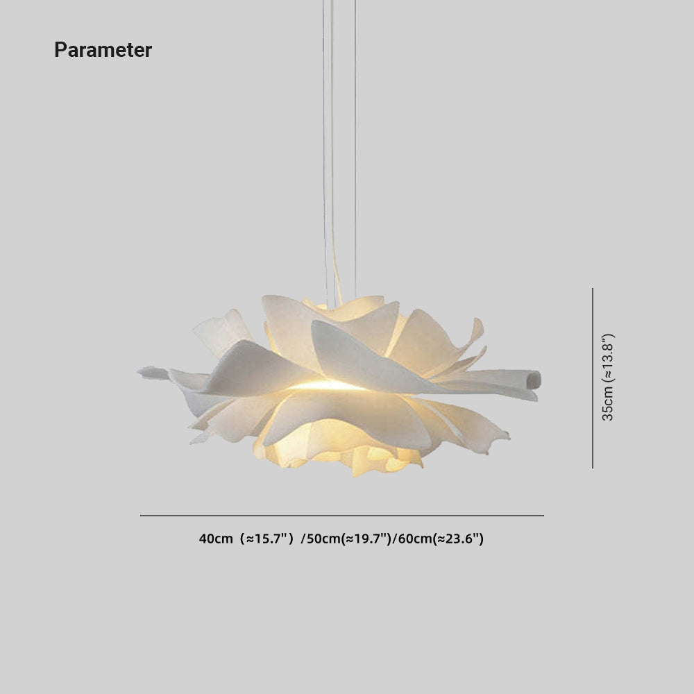 Suspension Moderne Métal Blanc Forme Fleur