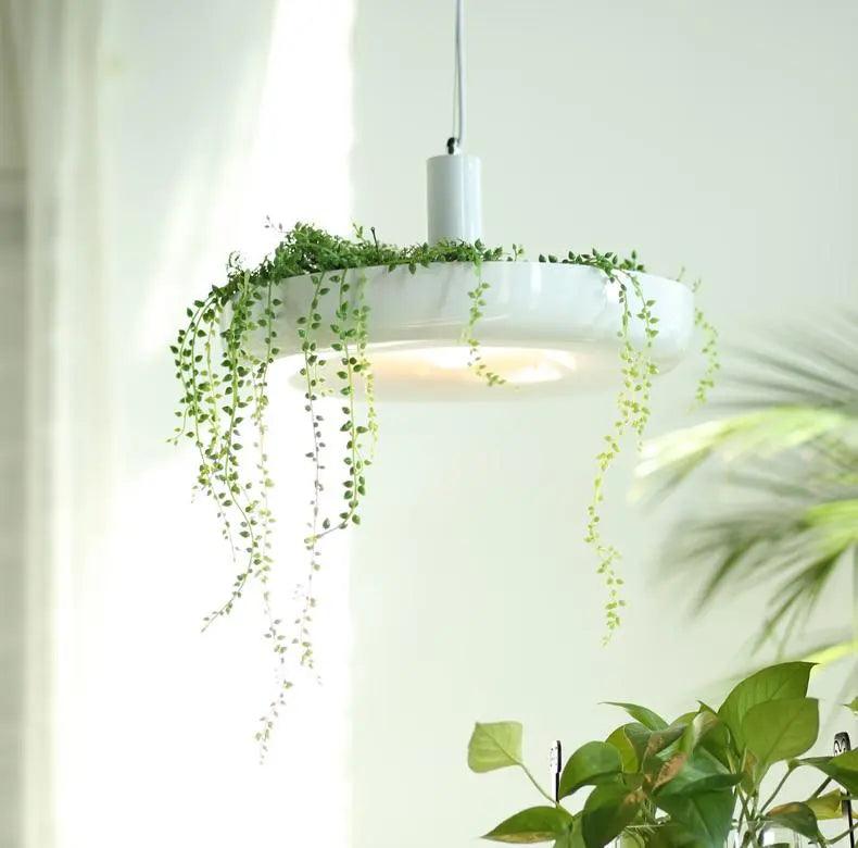 Suspension Plafond Moderne avec Pot Plante Intégré