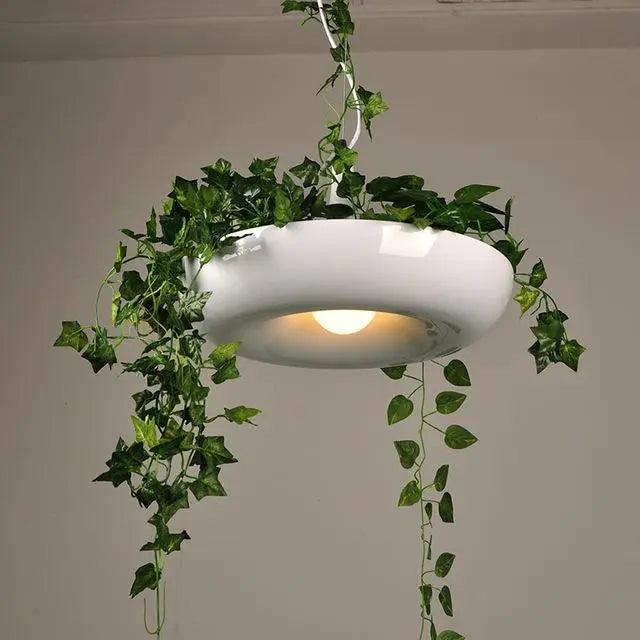 Suspension Plafond Moderne avec Pot Plante Intégré