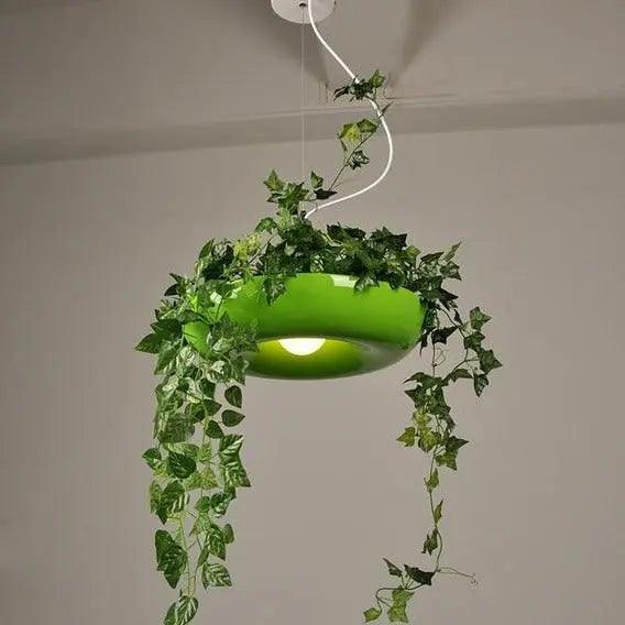 Suspension Plafond Moderne avec Pot Plante Intégré