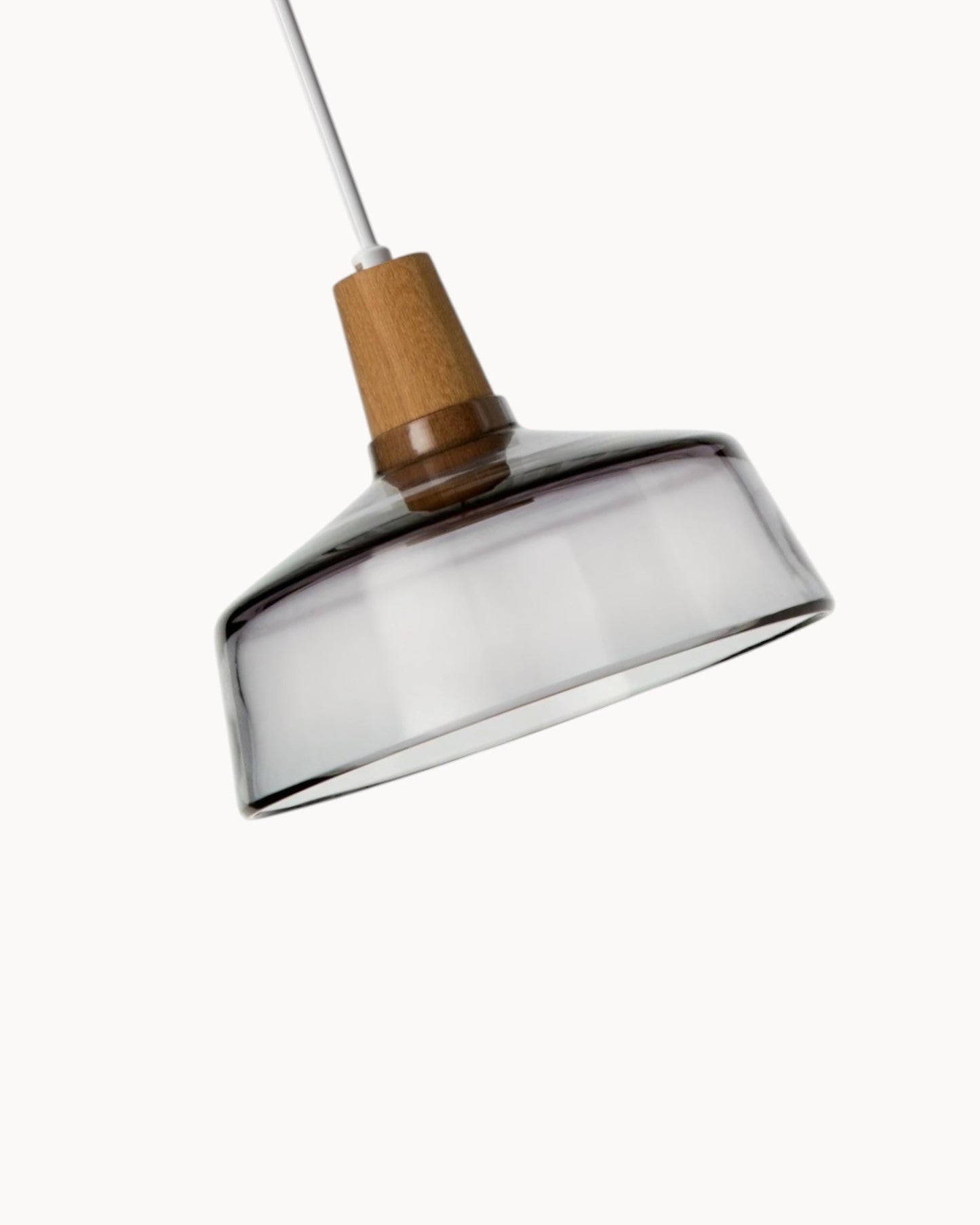 Suspension Nordique Moderne en Verre avec Socle en Bois