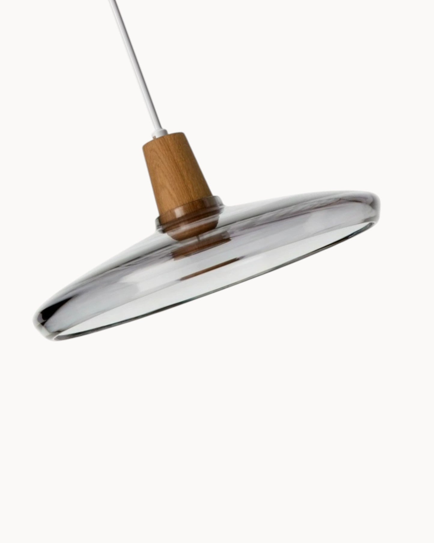 Suspension Nordique Moderne en Verre avec Socle en Bois