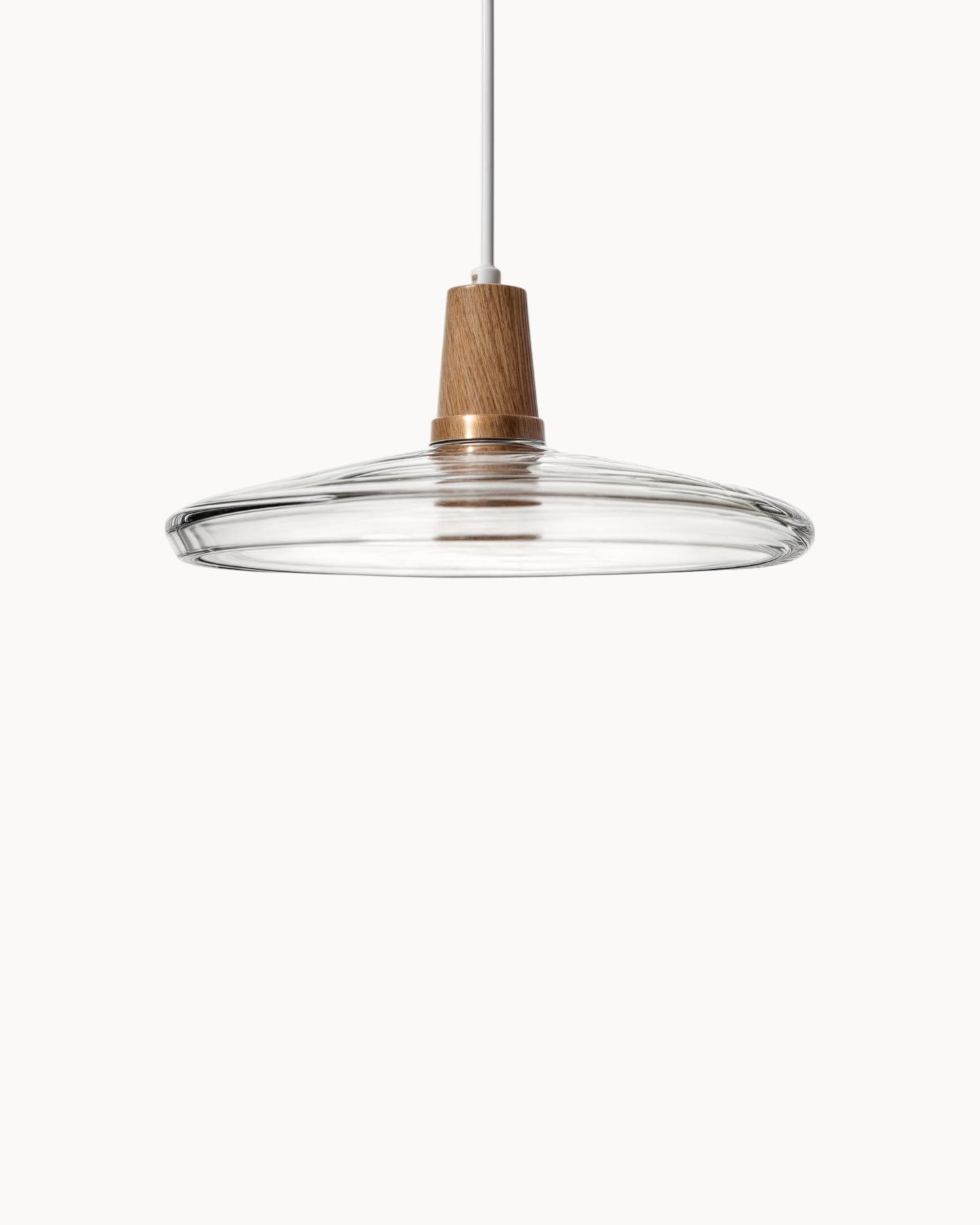 Suspension Nordique Moderne en Verre avec Socle en Bois