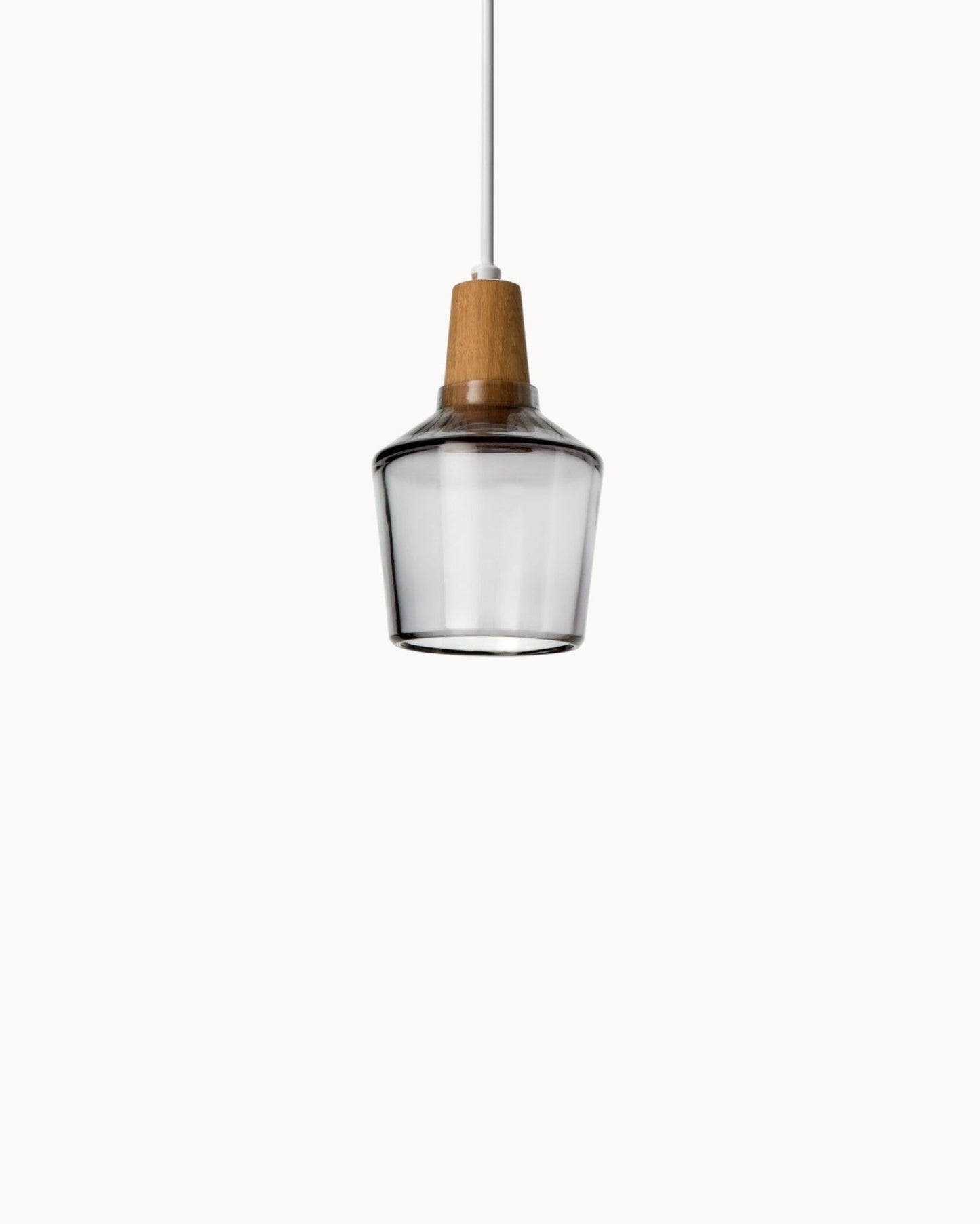 Suspension Nordique Moderne en Verre avec Socle en Bois