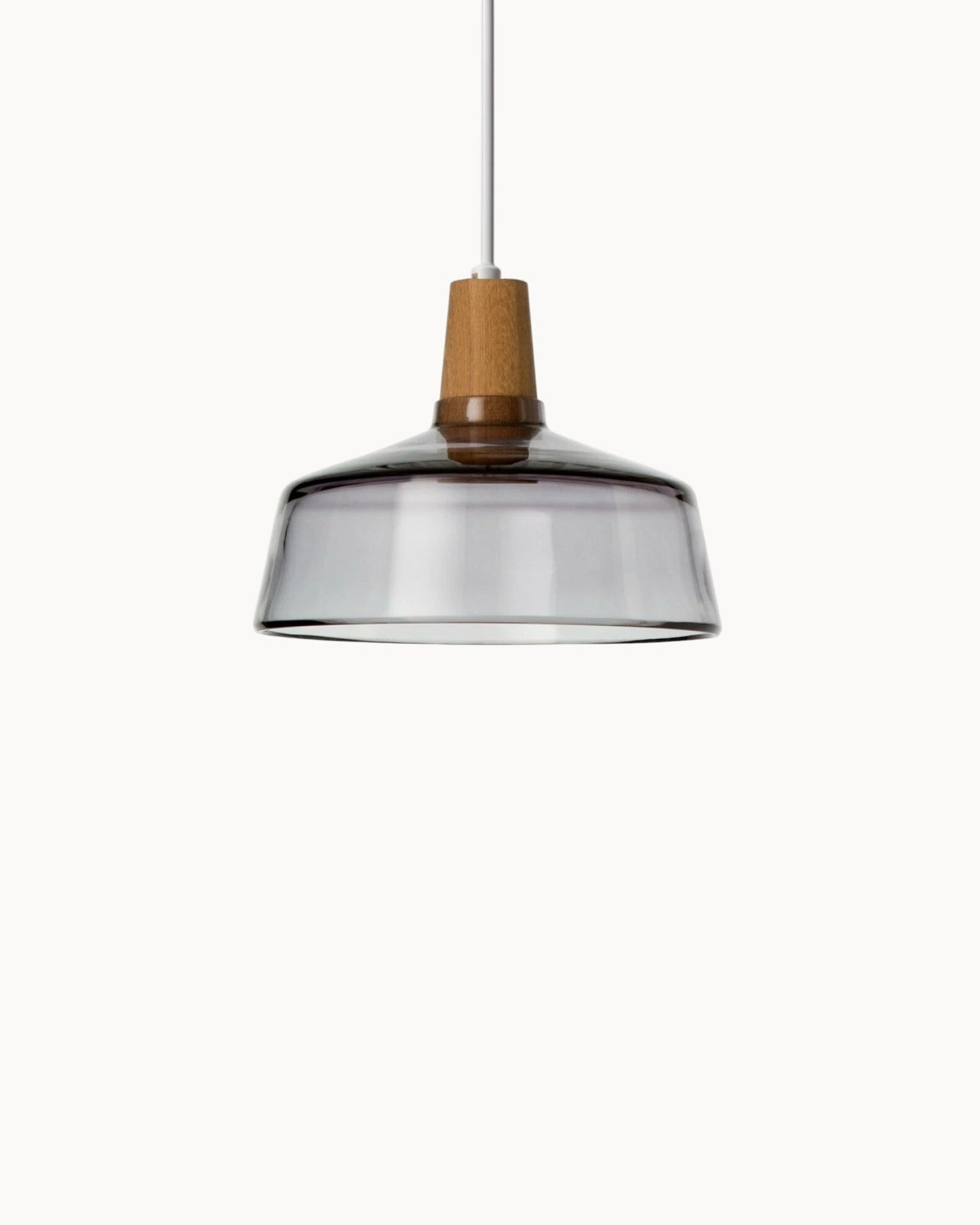 Suspension Nordique Moderne en Verre avec Socle en Bois