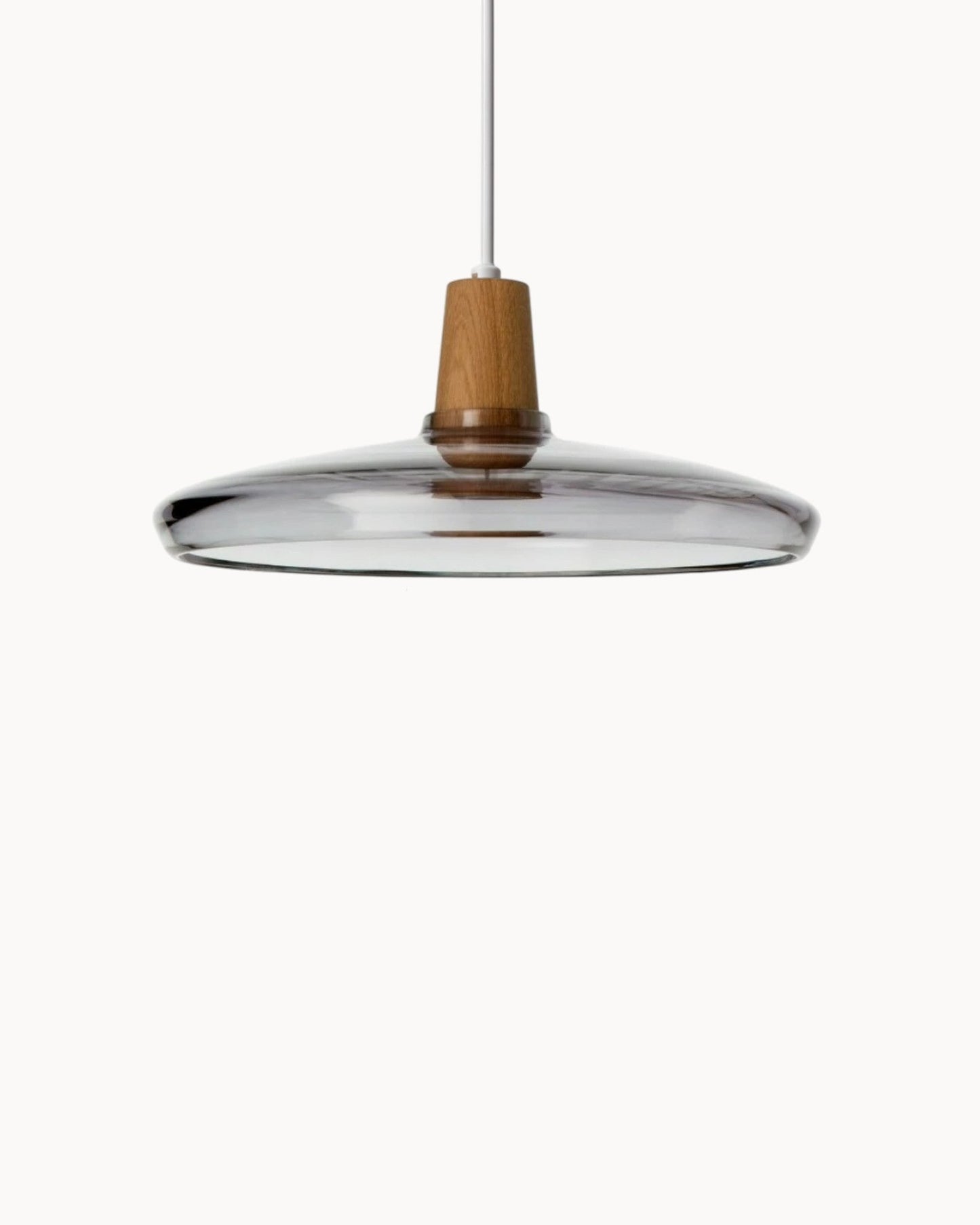 Suspension Nordique Moderne en Verre avec Socle en Bois