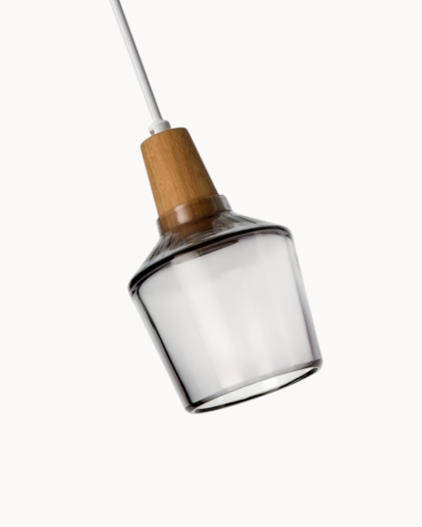 Suspension Nordique Moderne en Verre avec Socle en Bois