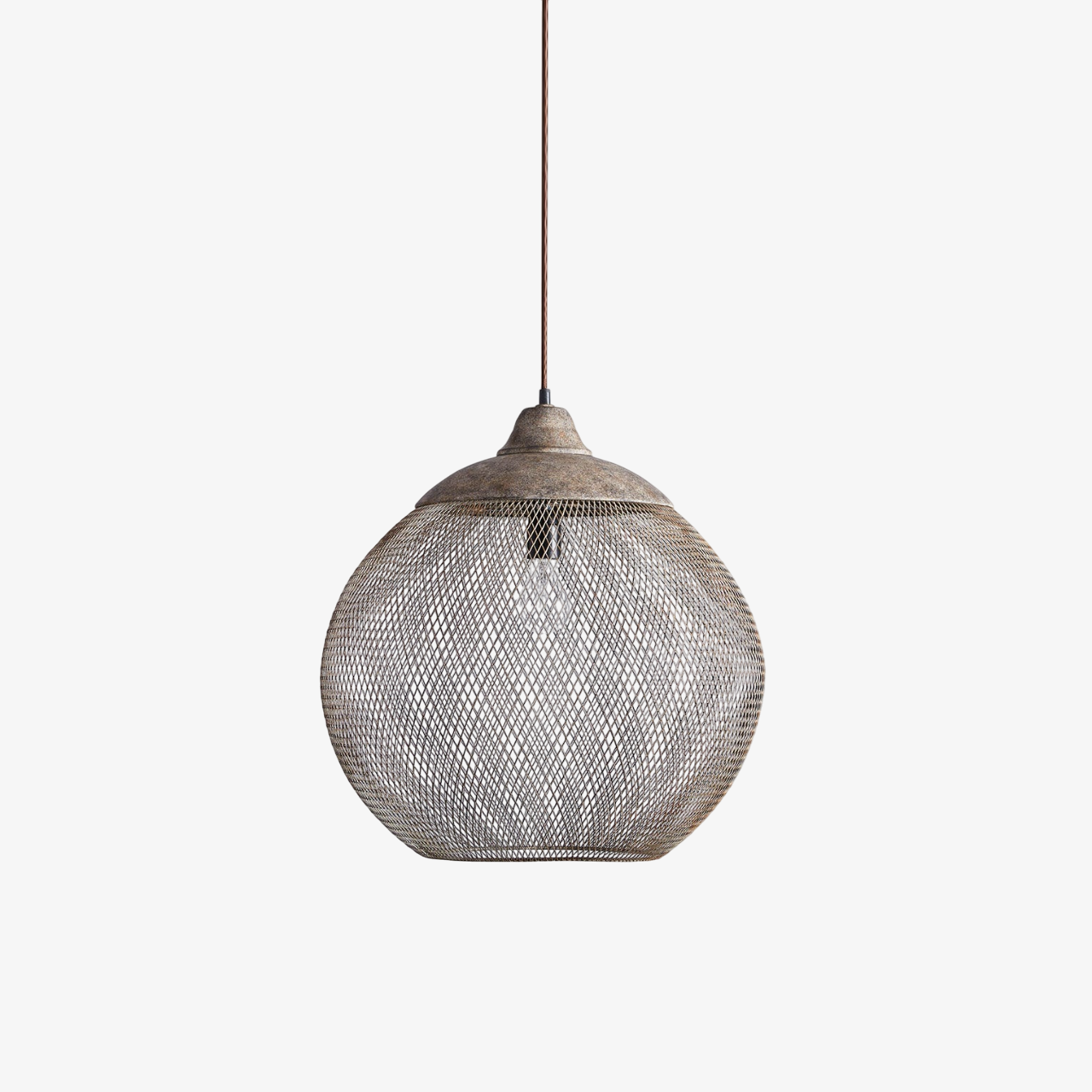 Suspension Métal Maille Rétro – Finition Rouille