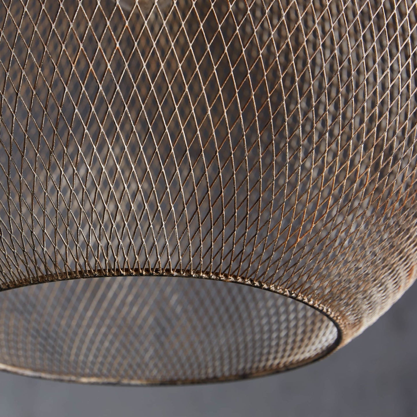 Suspension Métal Maille Rétro – Finition Rouille