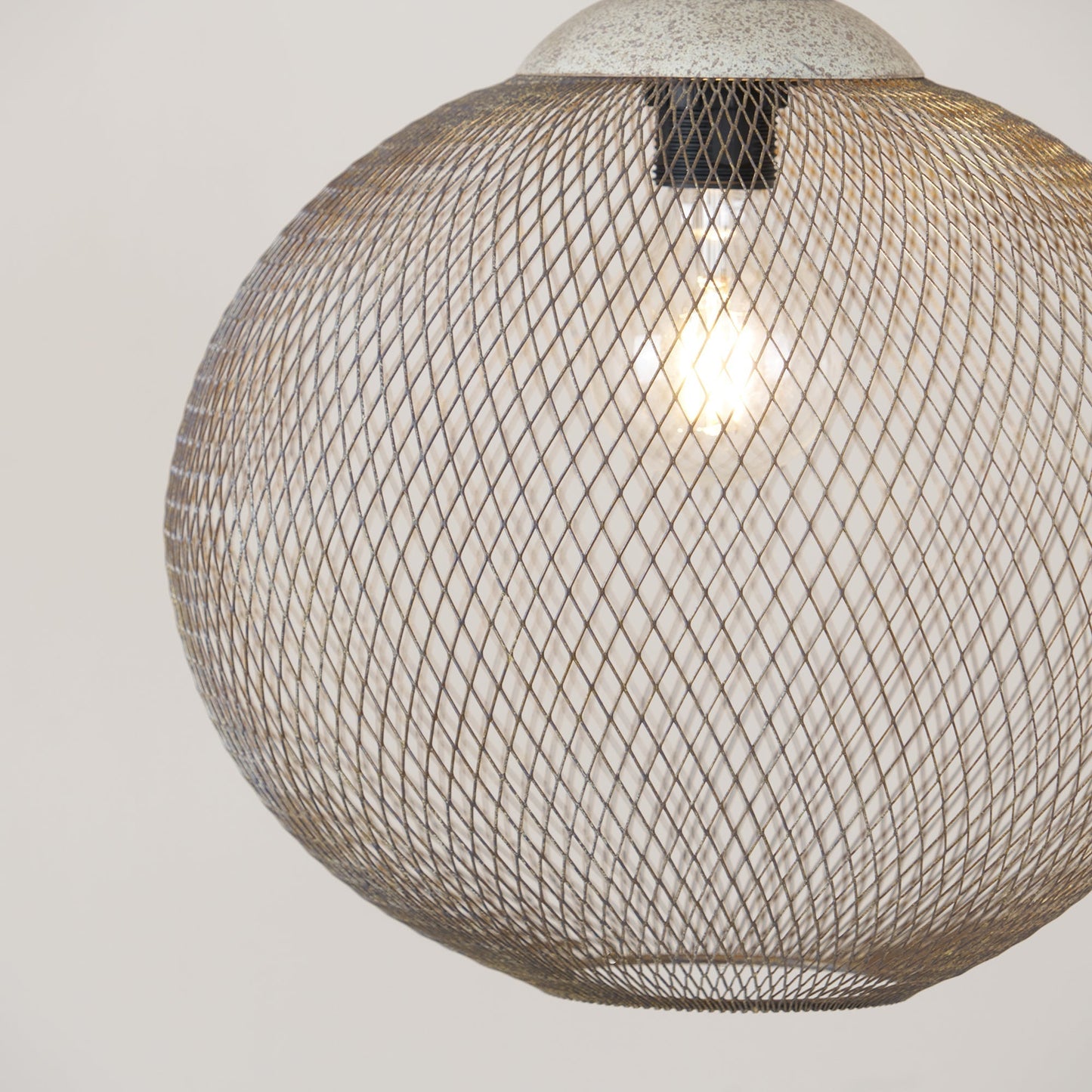 Suspension Métal Maille Rétro – Finition Rouille