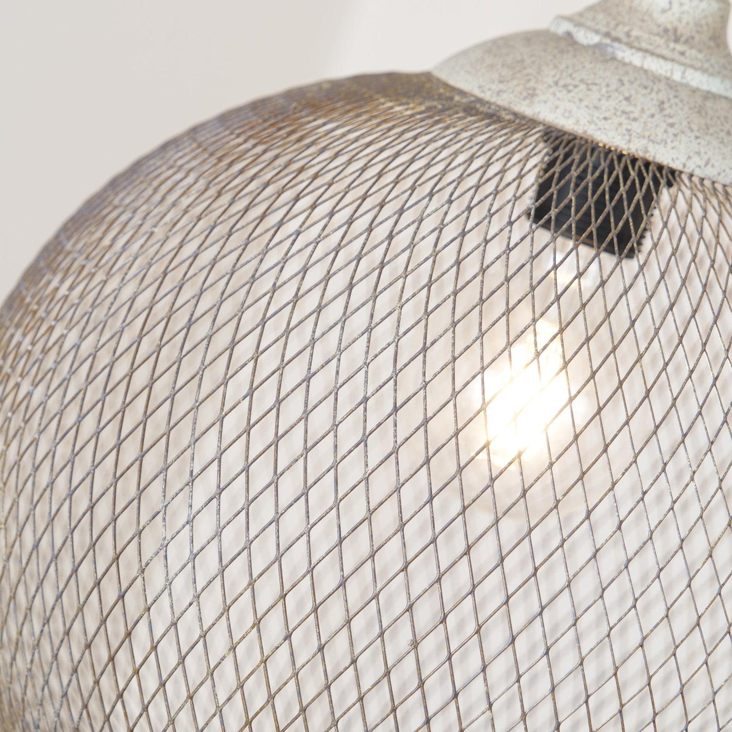 Suspension Métal Maille Rétro – Finition Rouille