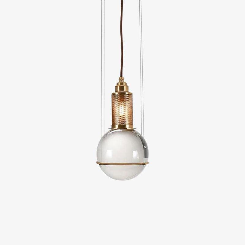 Suspension Globe Cristal – Laiton Doré Moderne