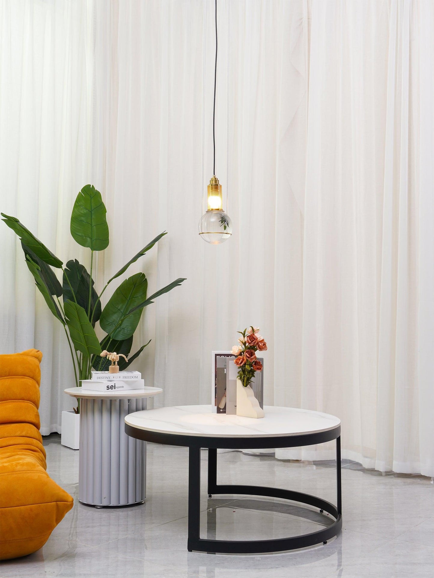 Suspension Globe Cristal – Laiton Doré Moderne