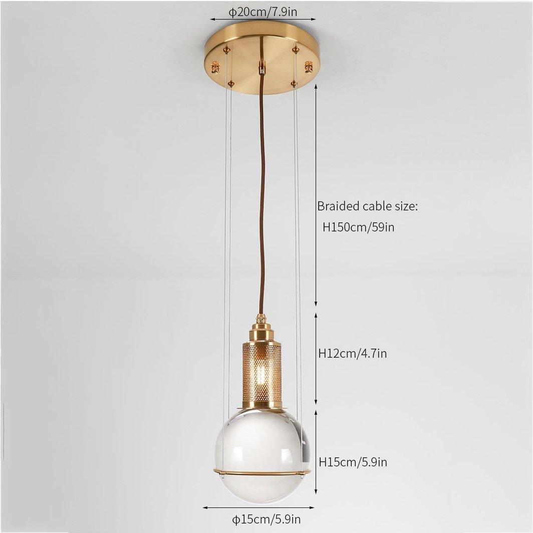 Suspension Globe Cristal – Laiton Doré Moderne