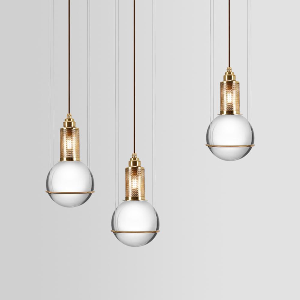 Suspension Globe Cristal – Laiton Doré Moderne