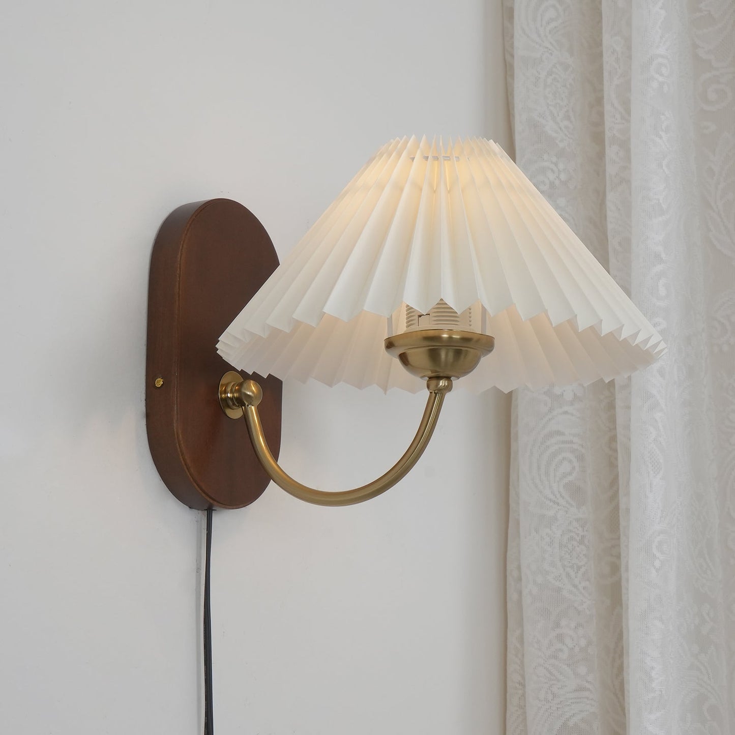 Louise – Applique Murale à Brancher en Bois et Métal 31 cm