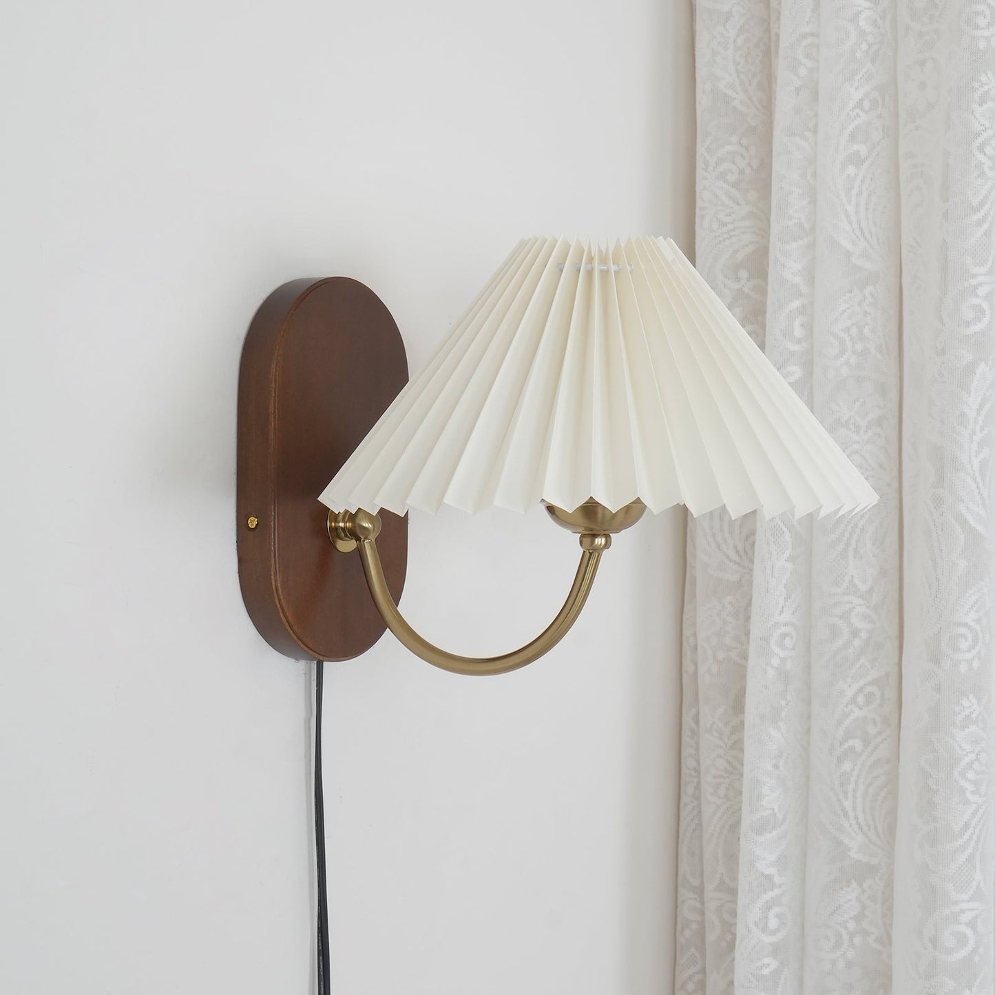 Louise – Applique Murale à Brancher en Bois et Métal 31 cm