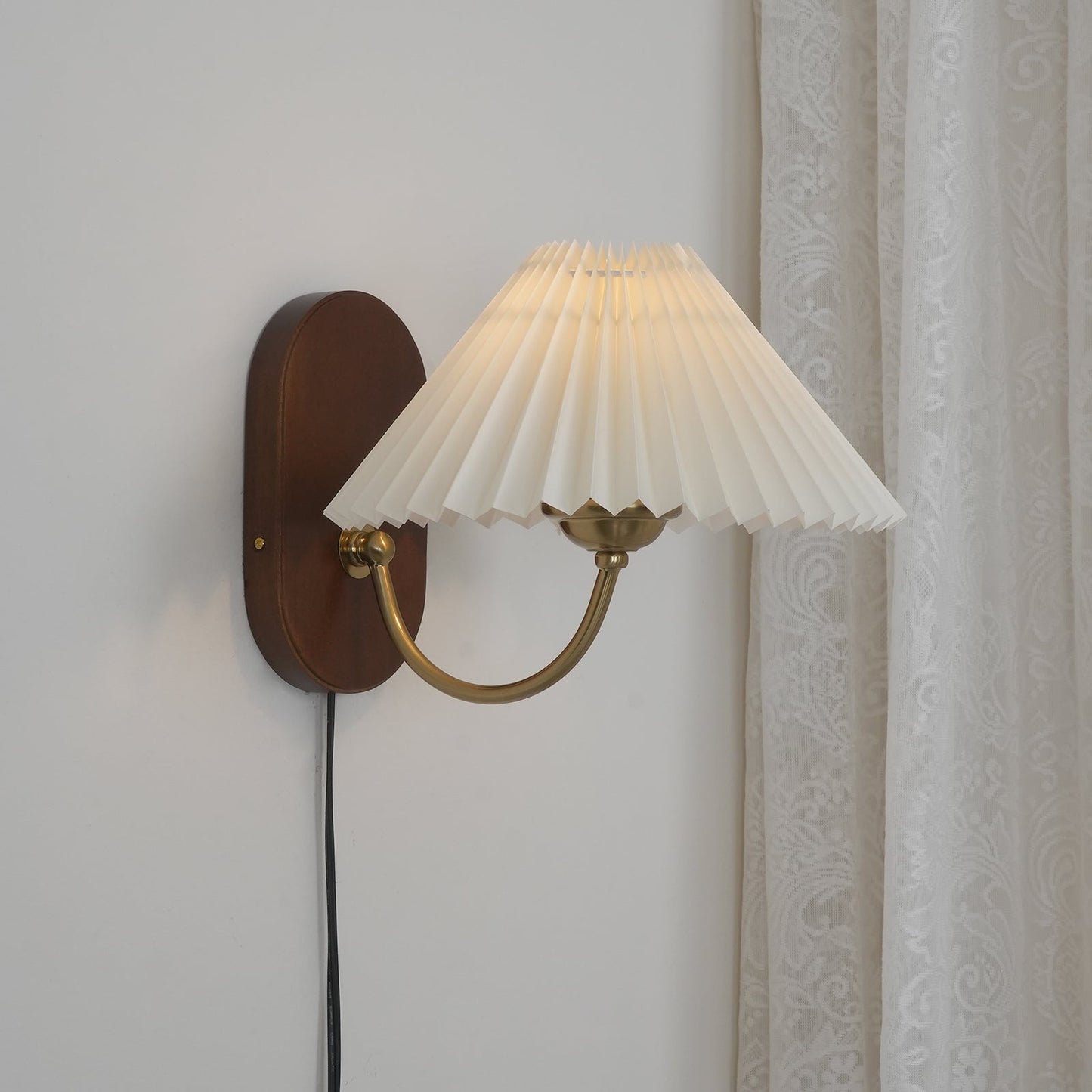 Louise – Applique Murale à Brancher en Bois et Métal 31 cm