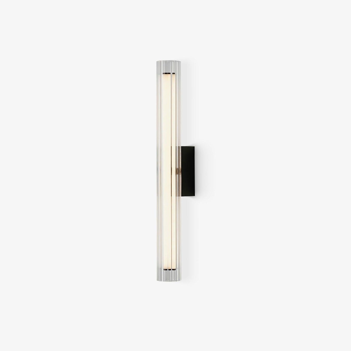 Applique Murale Moderne LED – Verre Texturé & Métal Noir