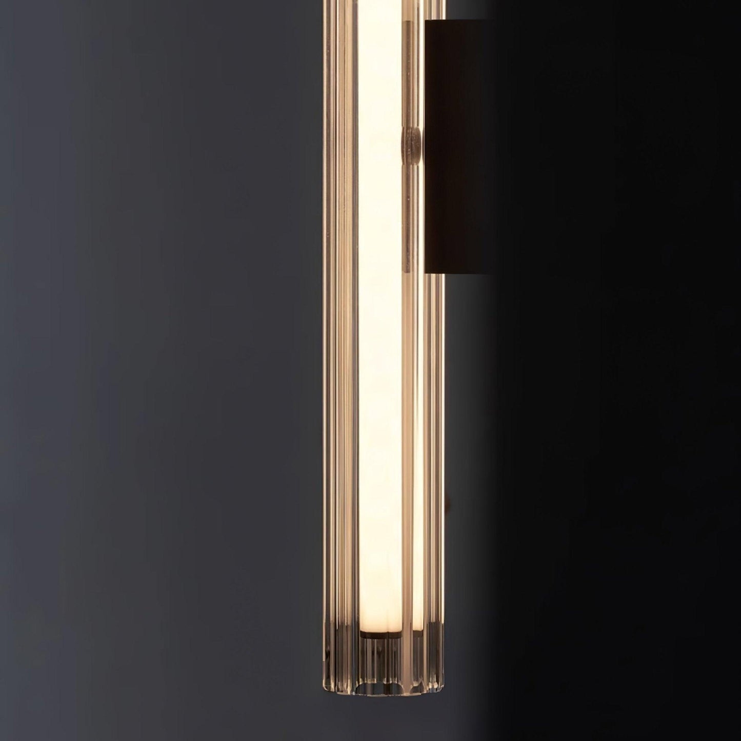 Applique Murale Moderne LED – Verre Texturé & Métal Noir