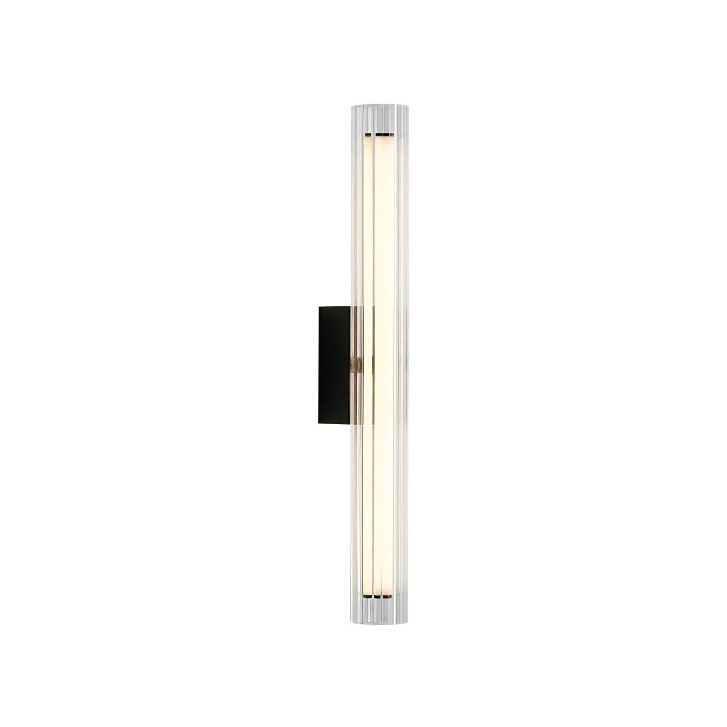 Applique Murale Moderne LED – Verre Texturé & Métal Noir