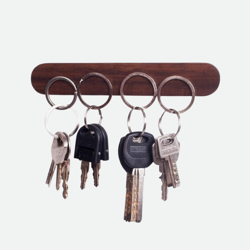 Porte-Clés Mural Magnétique en Bois – Design Épuré et Pratique