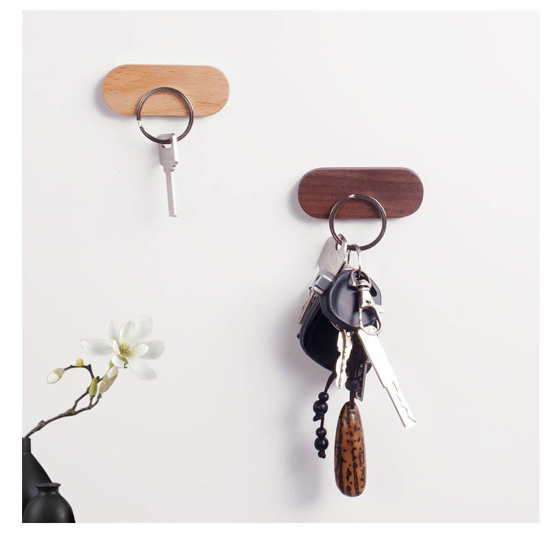 Porte-Clés Mural Magnétique en Bois – Design Épuré et Pratique