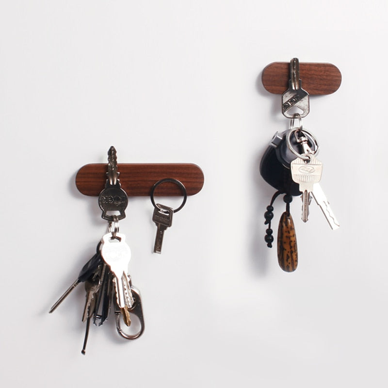 Porte-Clés Mural Magnétique en Bois – Design Épuré et Pratique